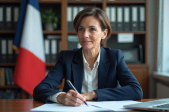 Femme fonctionnaire en bureau gouvernemental