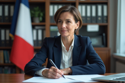 Femme fonctionnaire en bureau gouvernemental
