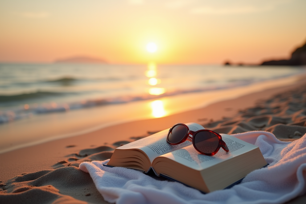 Silhouette sur la plage au lever du soleil pour la retraite